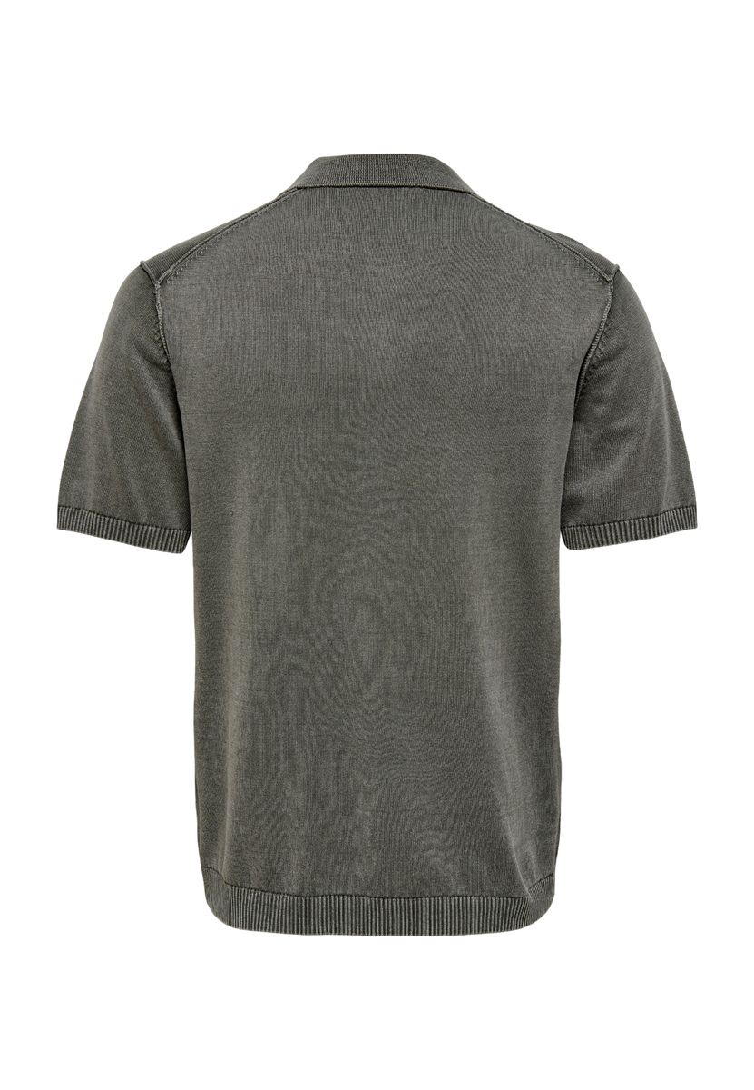 Kurzärmliges Strick-Poloshirt aus Baumwolle