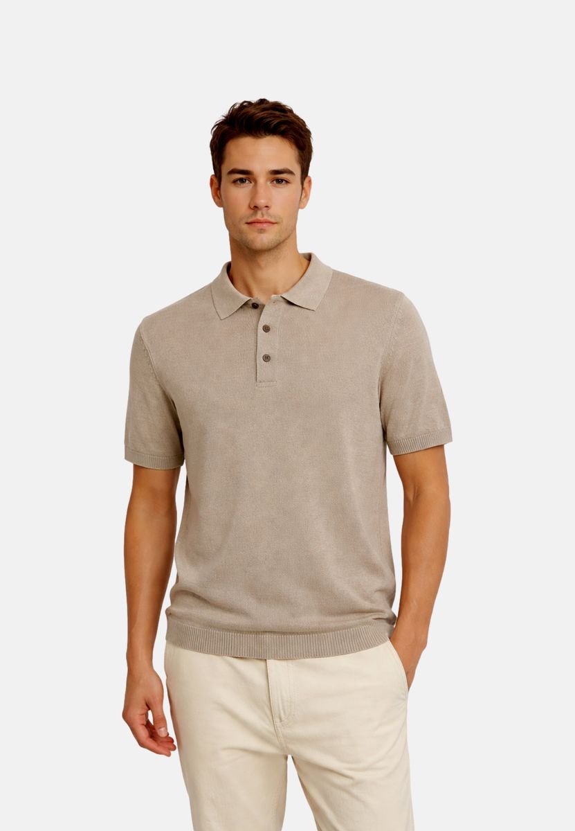 Kurzärmliges Strick-Poloshirt