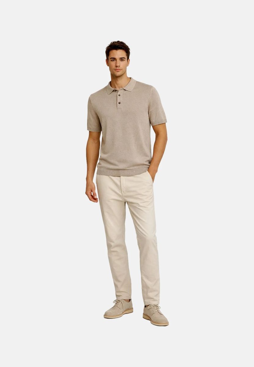 Kurzärmliges Strick-Poloshirt