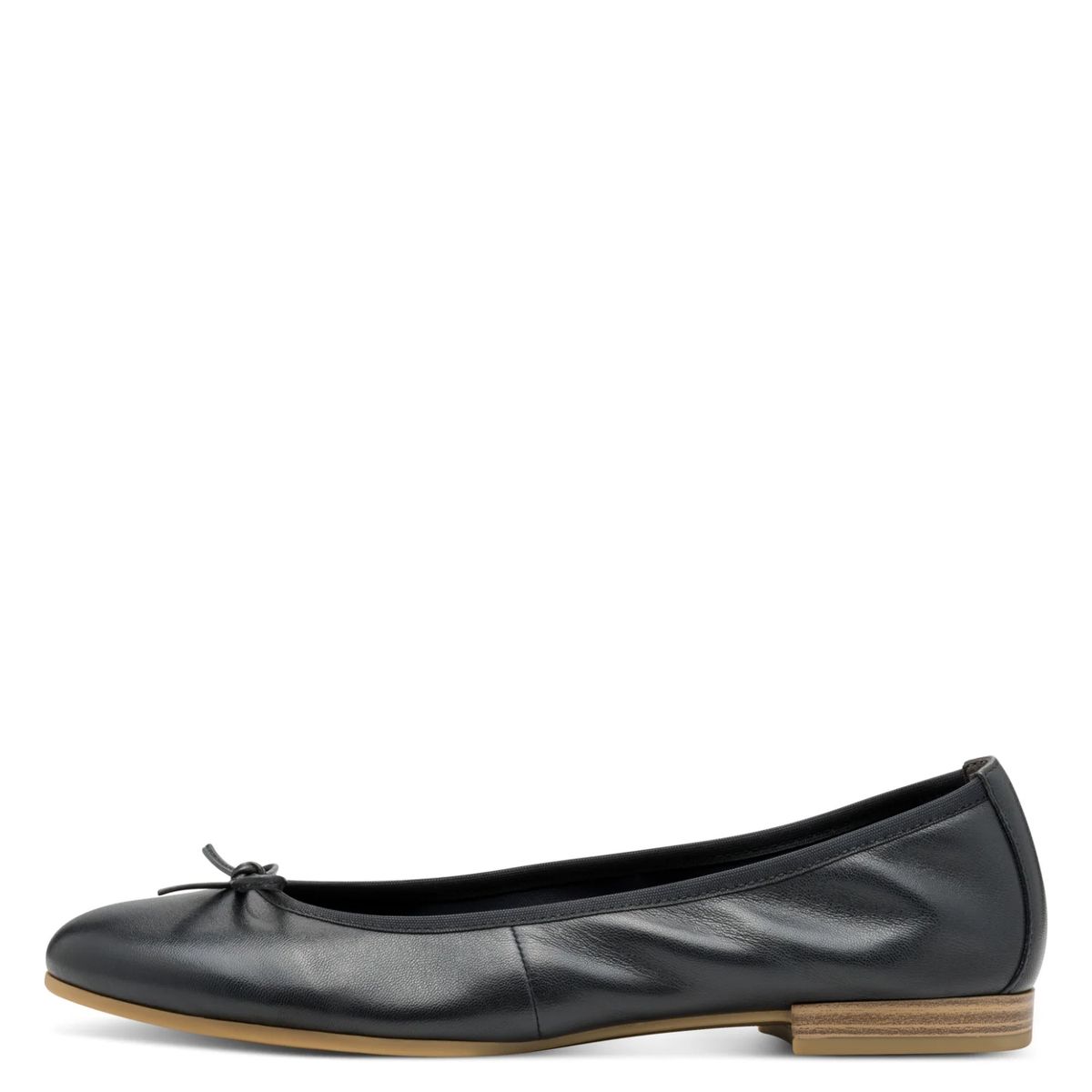 Klassische Ballerinas aus Leder mit Schleife