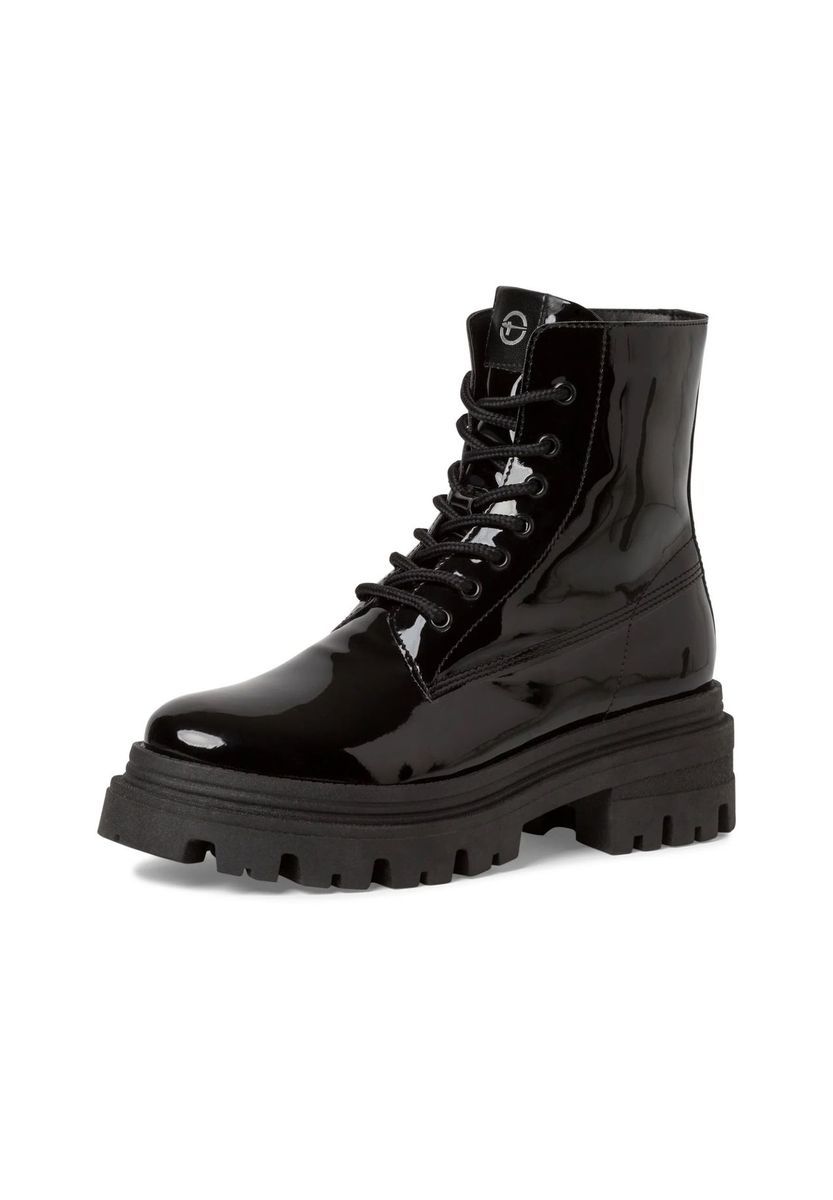 Schnür-Stiefel aus Lackleder