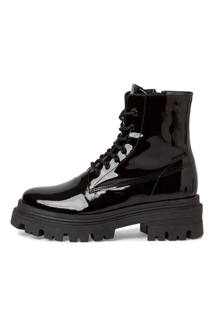 Schnür-Stiefel aus Lackleder