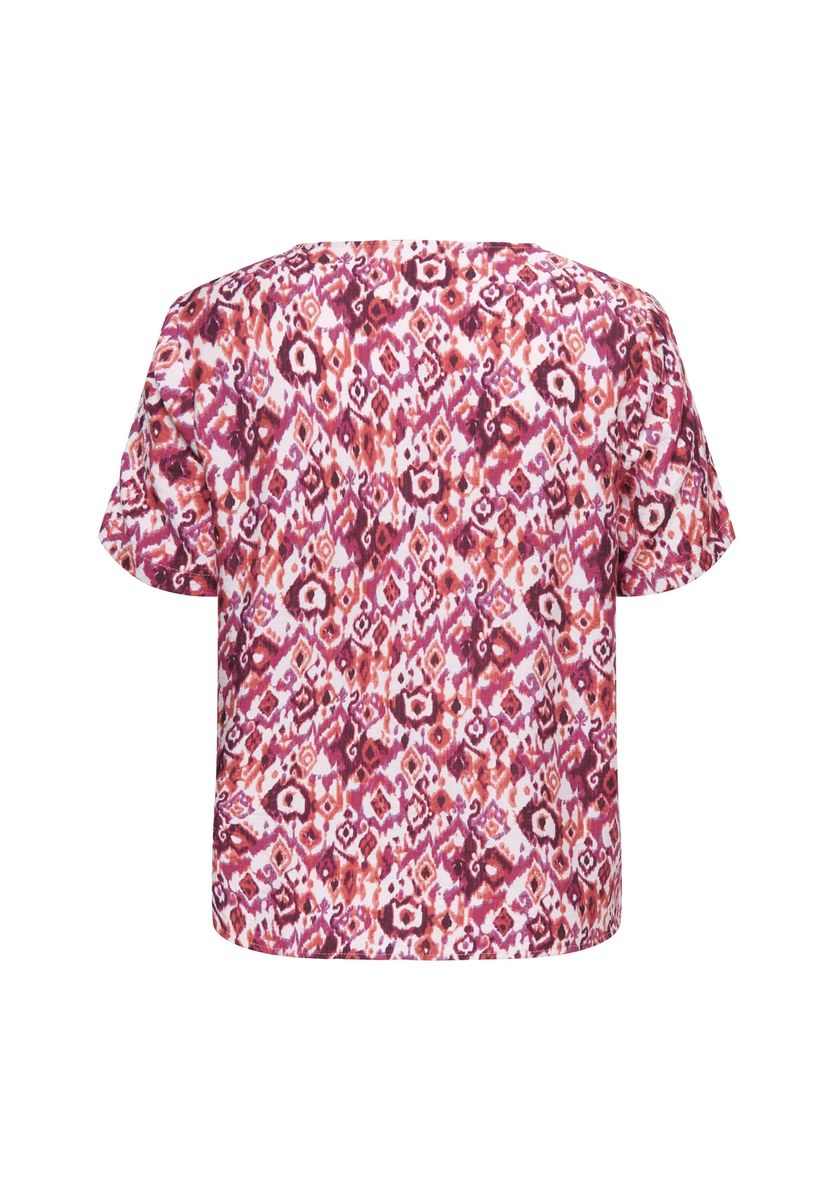Ikat-Print T-Shirt mit V-Ausschnitt