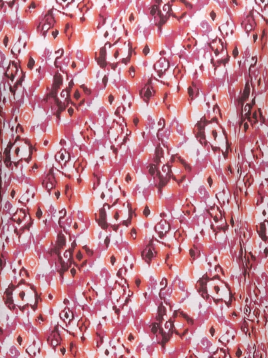 Ikat-Print T-Shirt mit V-Ausschnitt