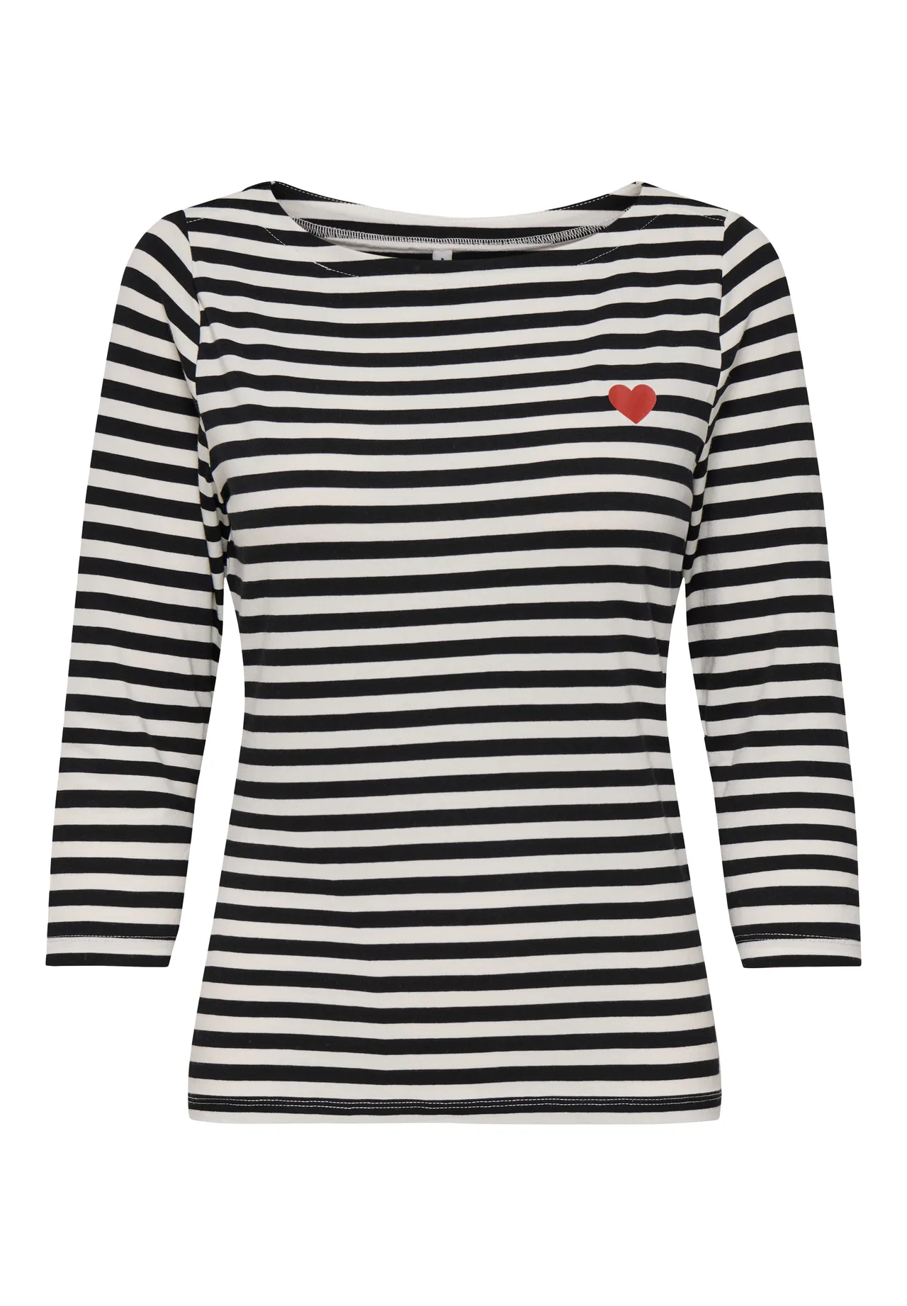 Gestreiftes U-Boot-Shirt mit Herz
