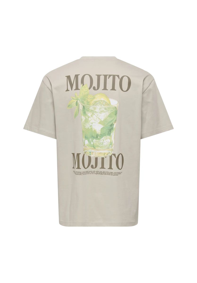 Lässiges T-Shirt mit Cocktail-Print