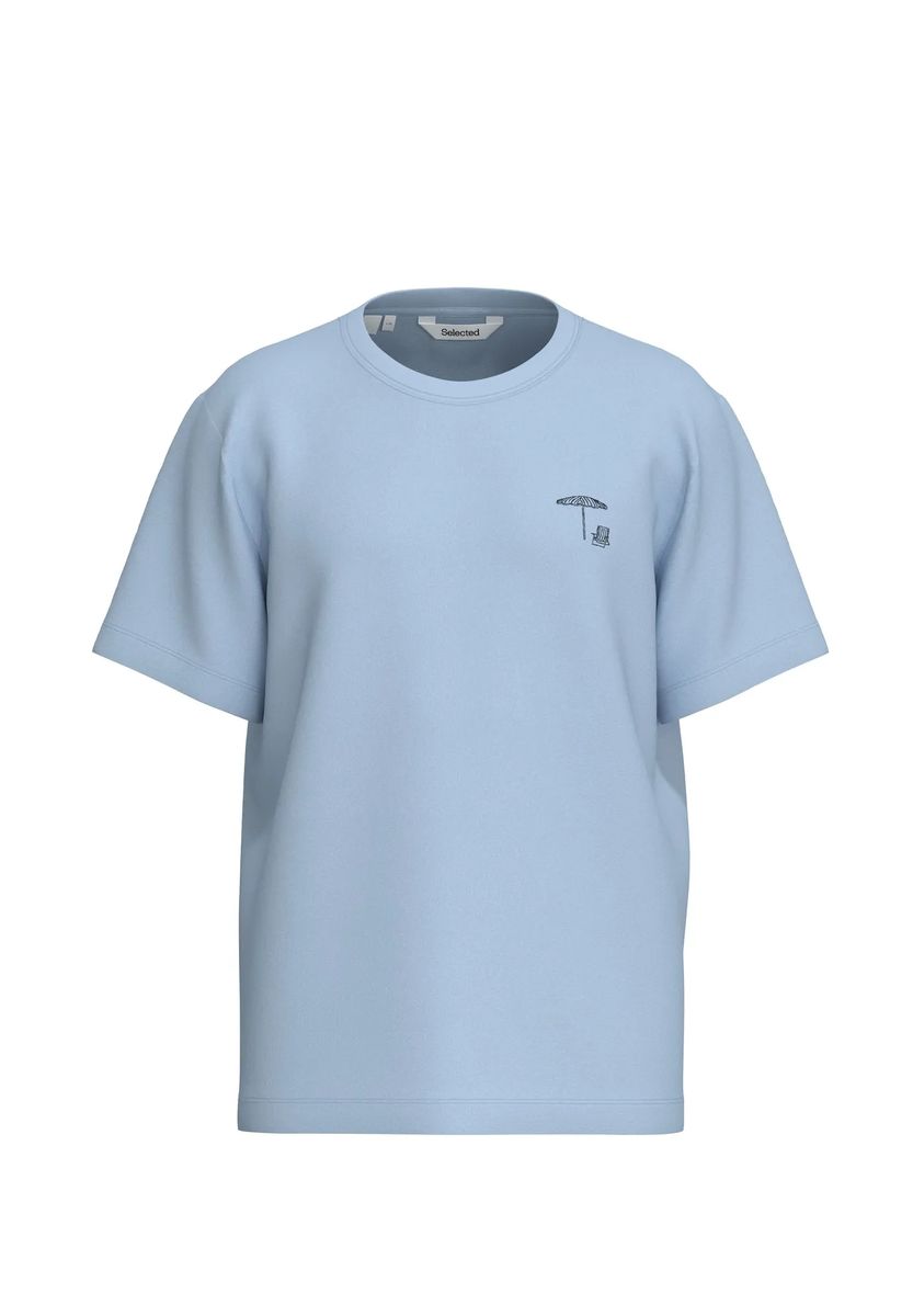 Entspanntes Rundhalsshirt mit dezenter Stickerei