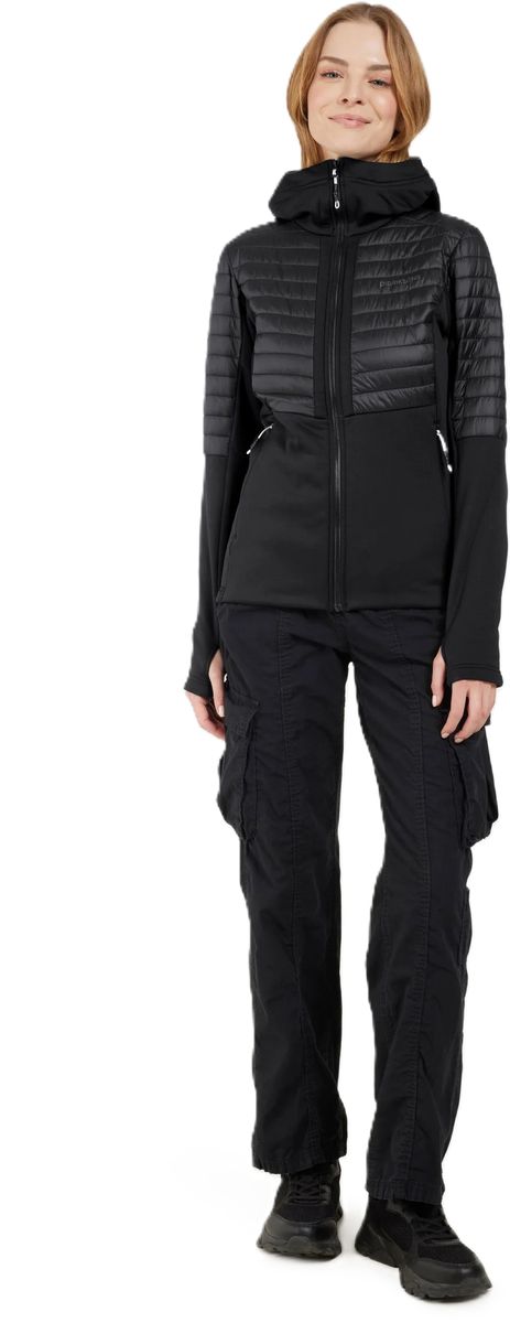 Hybride Steppjacke mit Kapuze