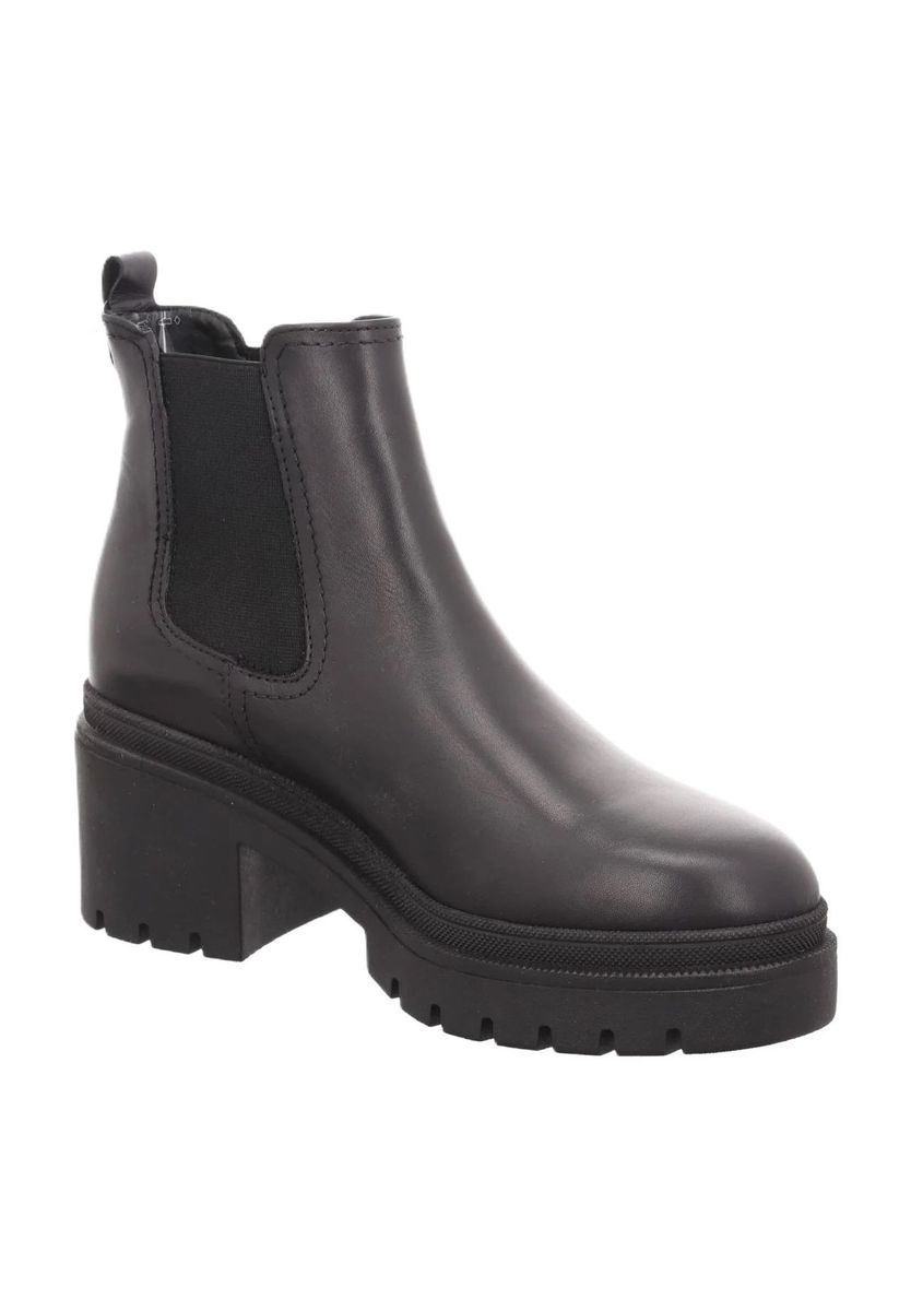 Chelsea-Stiefel aus Leder mit Blockabsatz