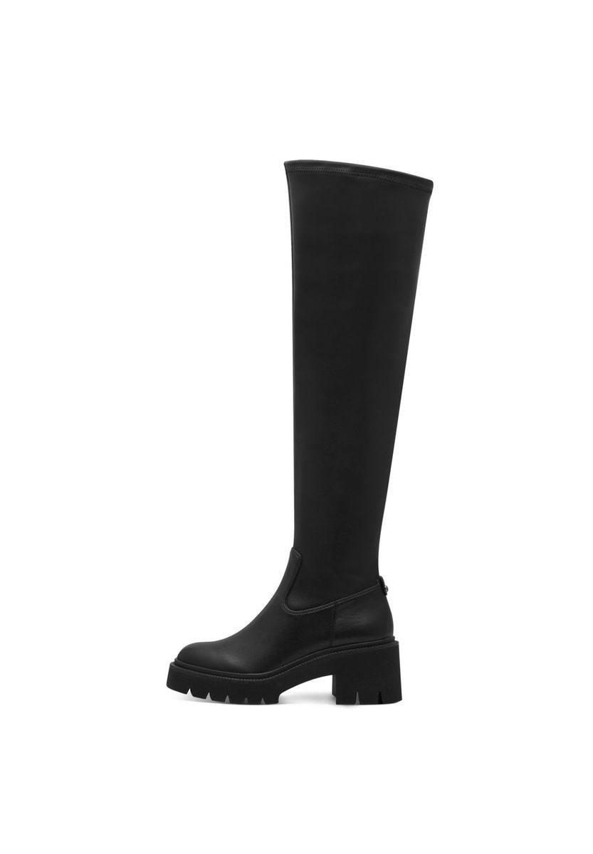 Kniehohe Stiefel mit Plateauabsatz