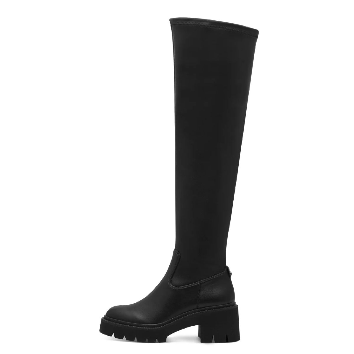Kniehohe Stiefel mit Plateauabsatz
