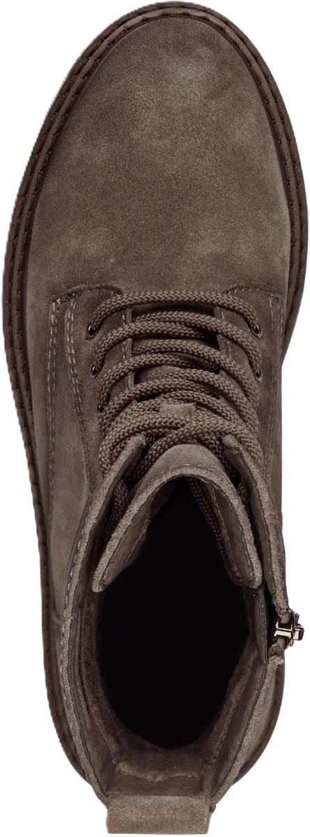 Schnür-Leder-Stiefelette mit Reißverschluss