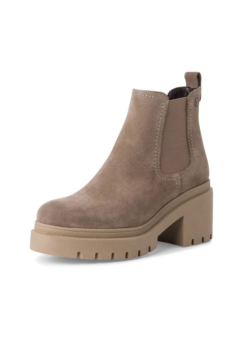 Chelsea Boots aus Wildleder mit Blockabsatz
