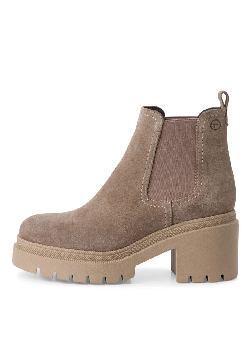 Chelsea Boots aus Wildleder mit Blockabsatz