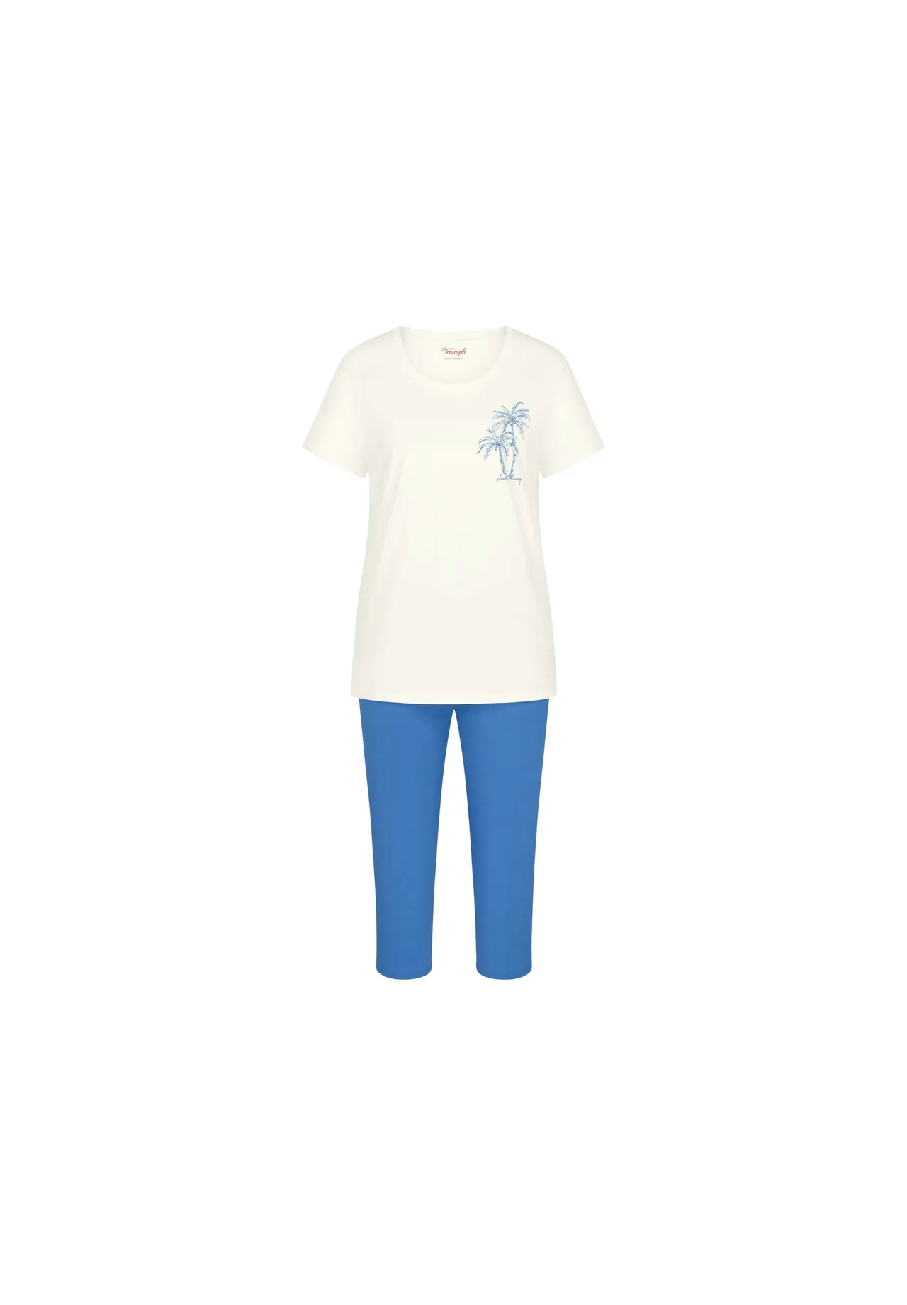 Entspannter Capri-Pyjama mit Palmenprint