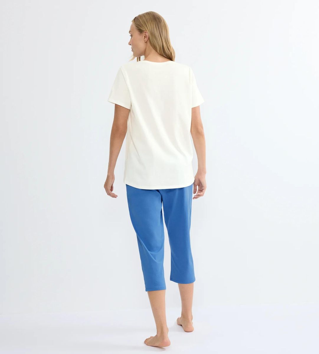 Entspannter Capri-Pyjama mit Palmenprint