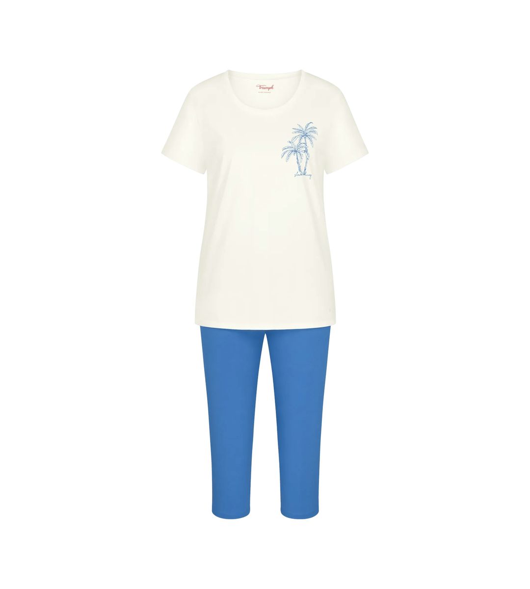 Entspannter Capri-Pyjama mit Palmenprint