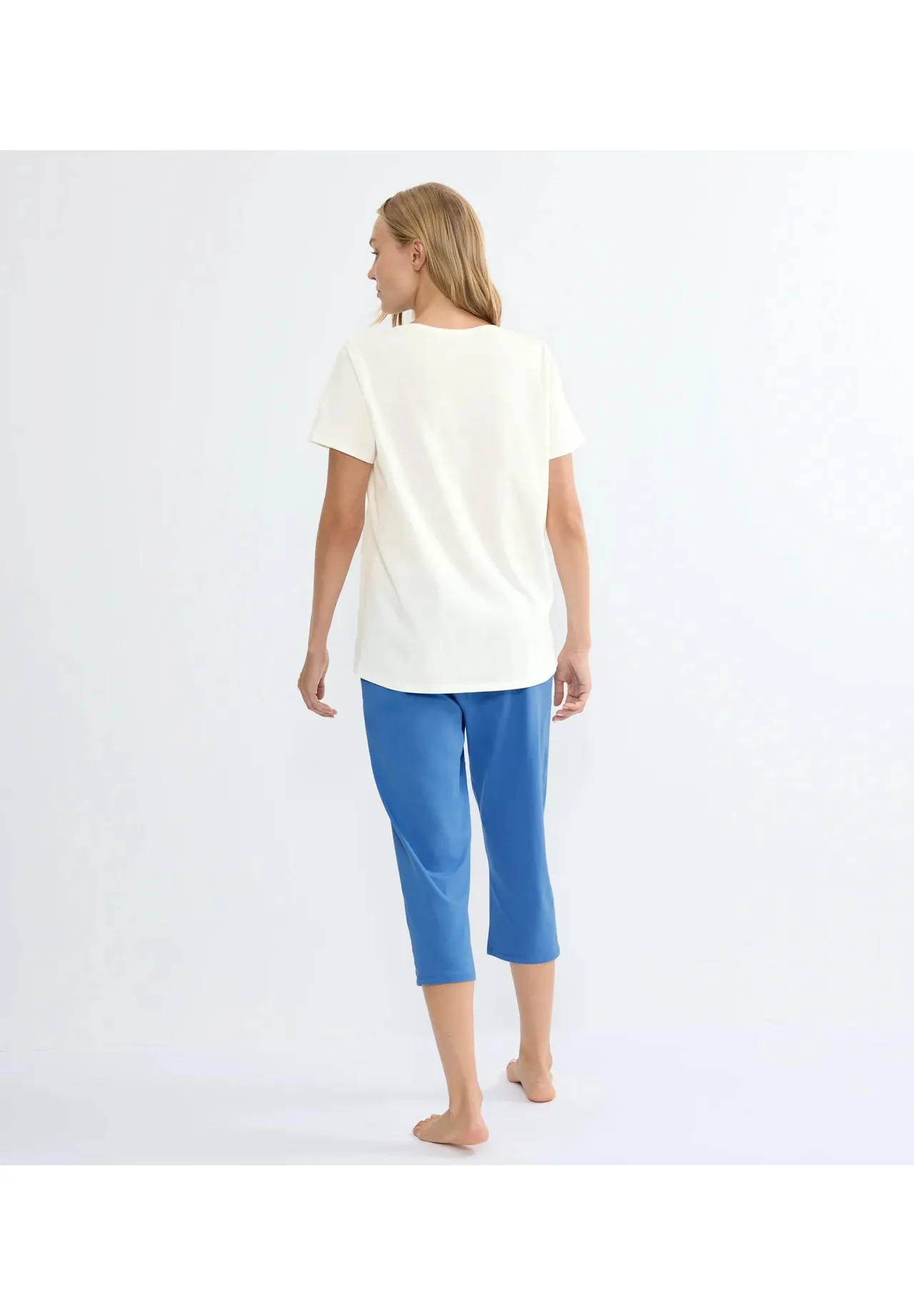 Entspannter Capri-Pyjama mit Palmenprint