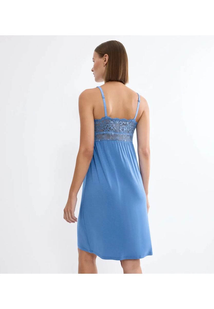 Chemise mit V-Ausschnitt und Spitze