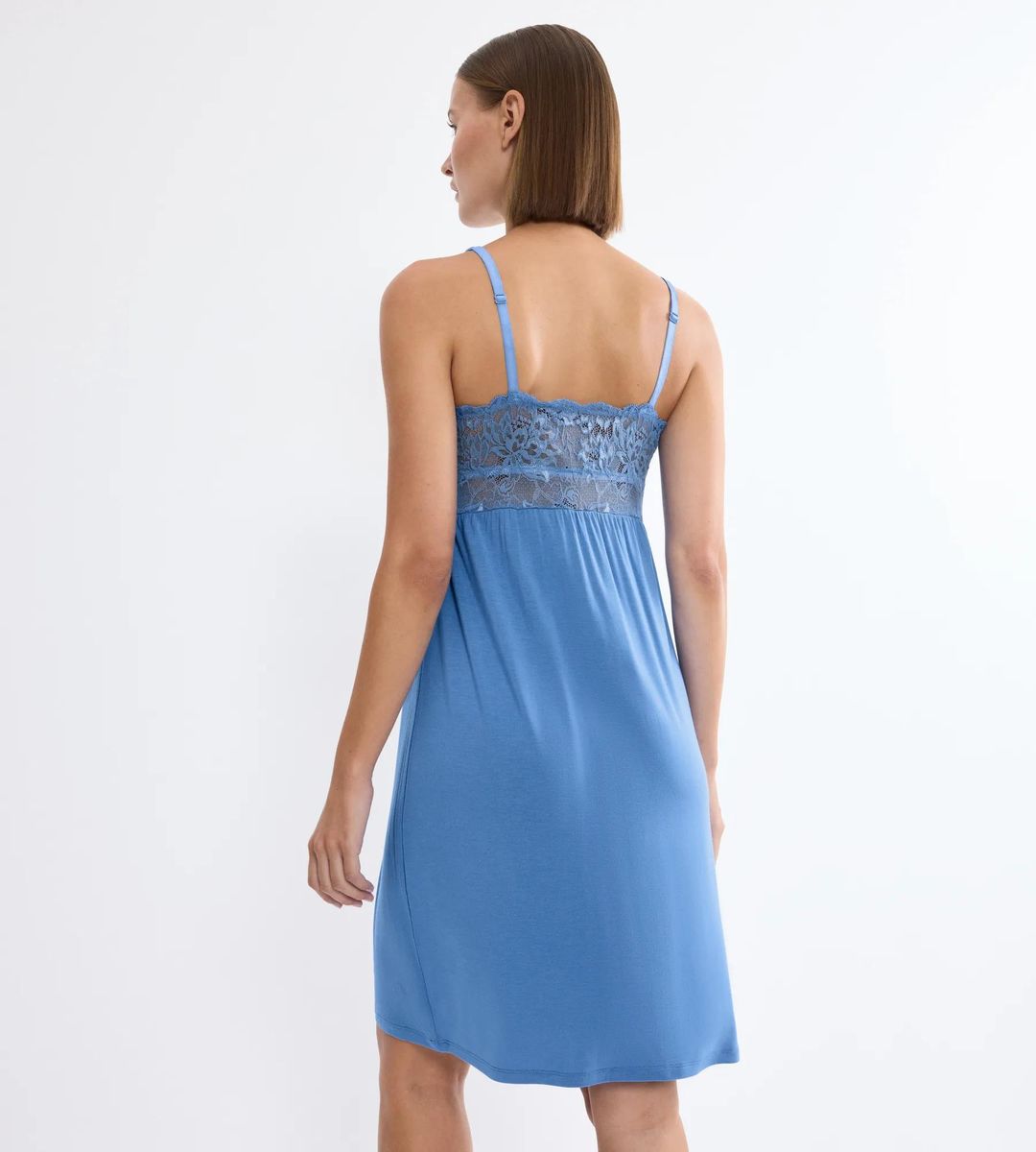 Chemise mit V-Ausschnitt und Spitze