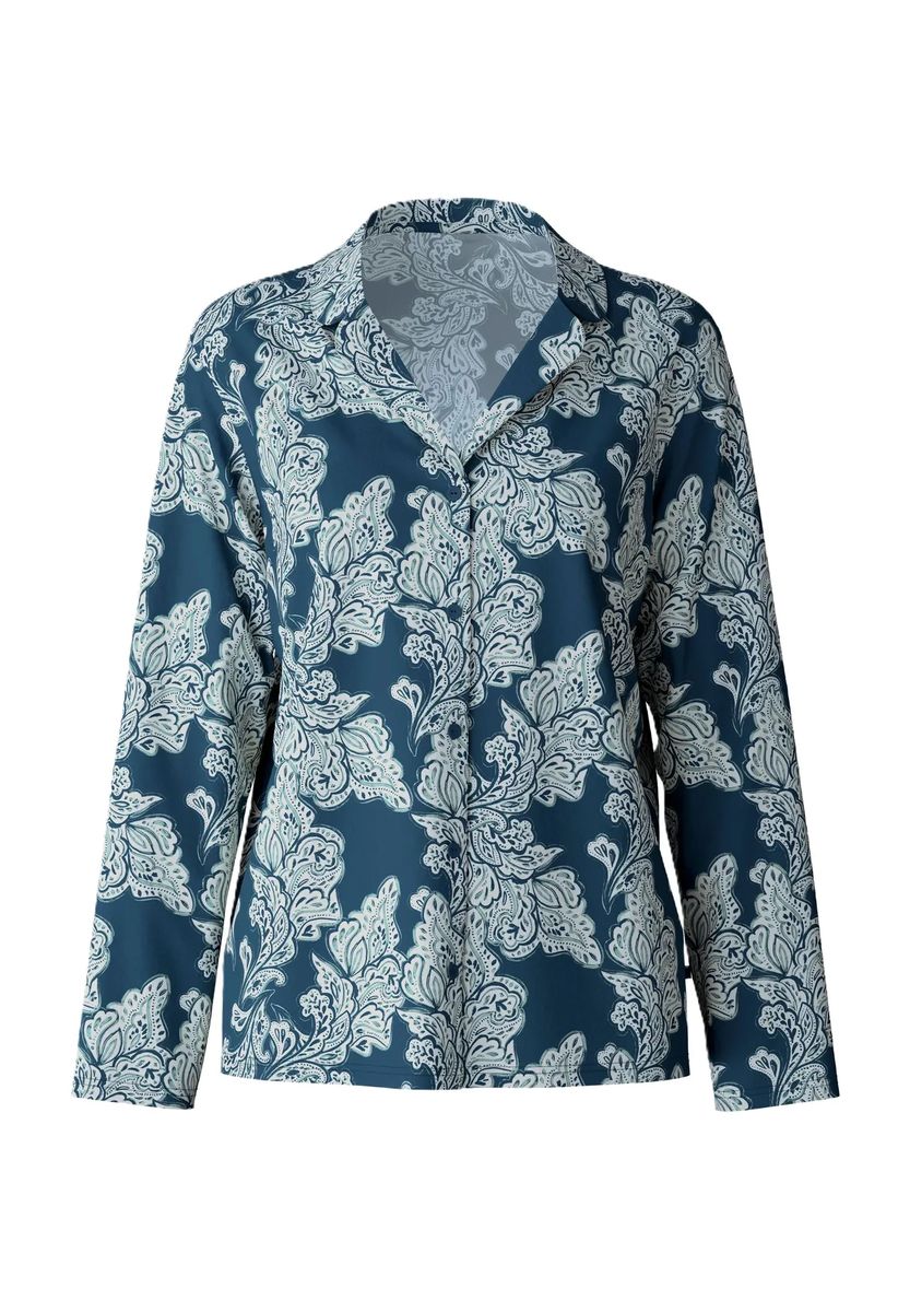 Gemustertes Langarm Lounge-Shirt