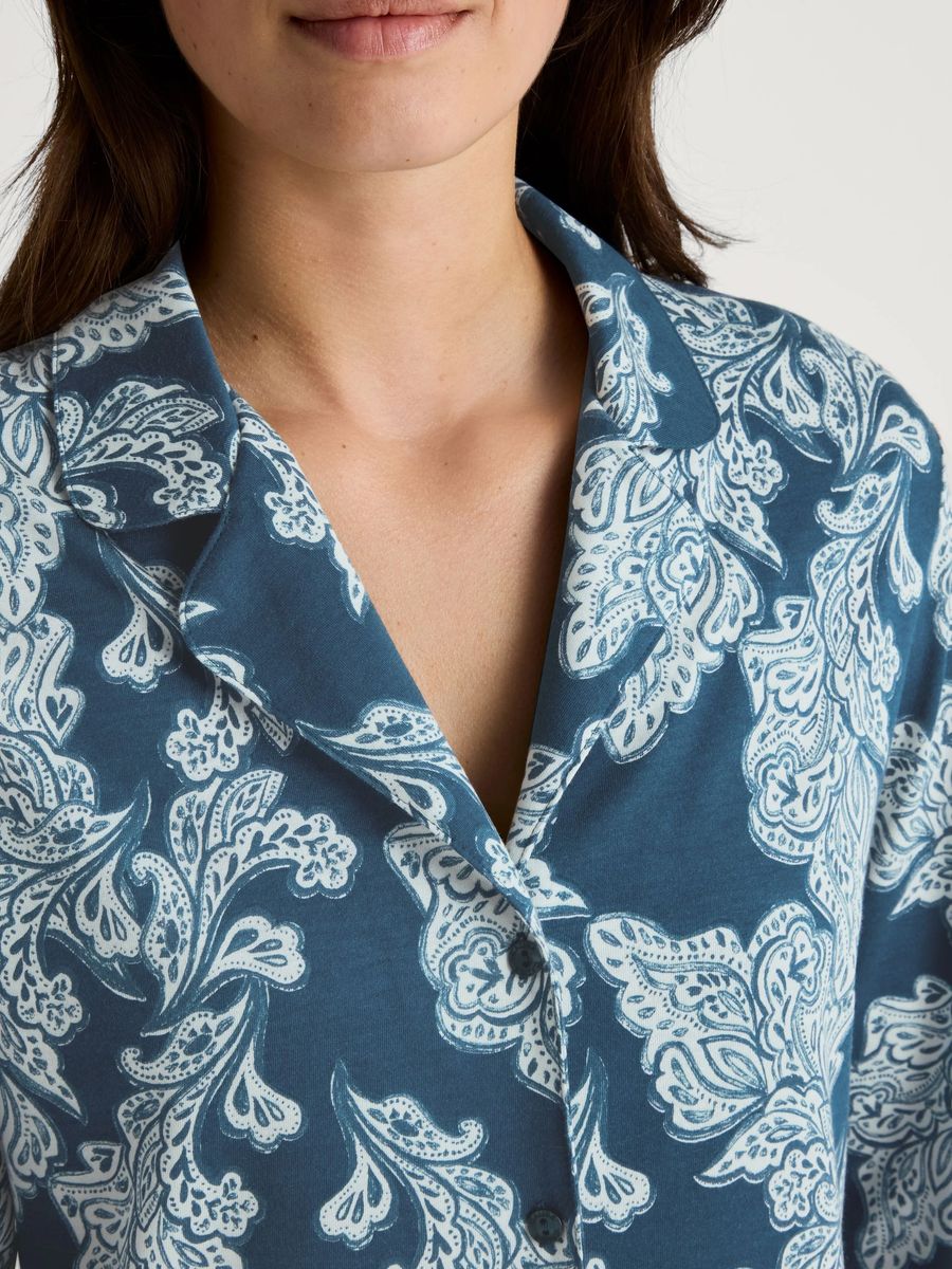 Gemustertes Langarm Lounge-Shirt