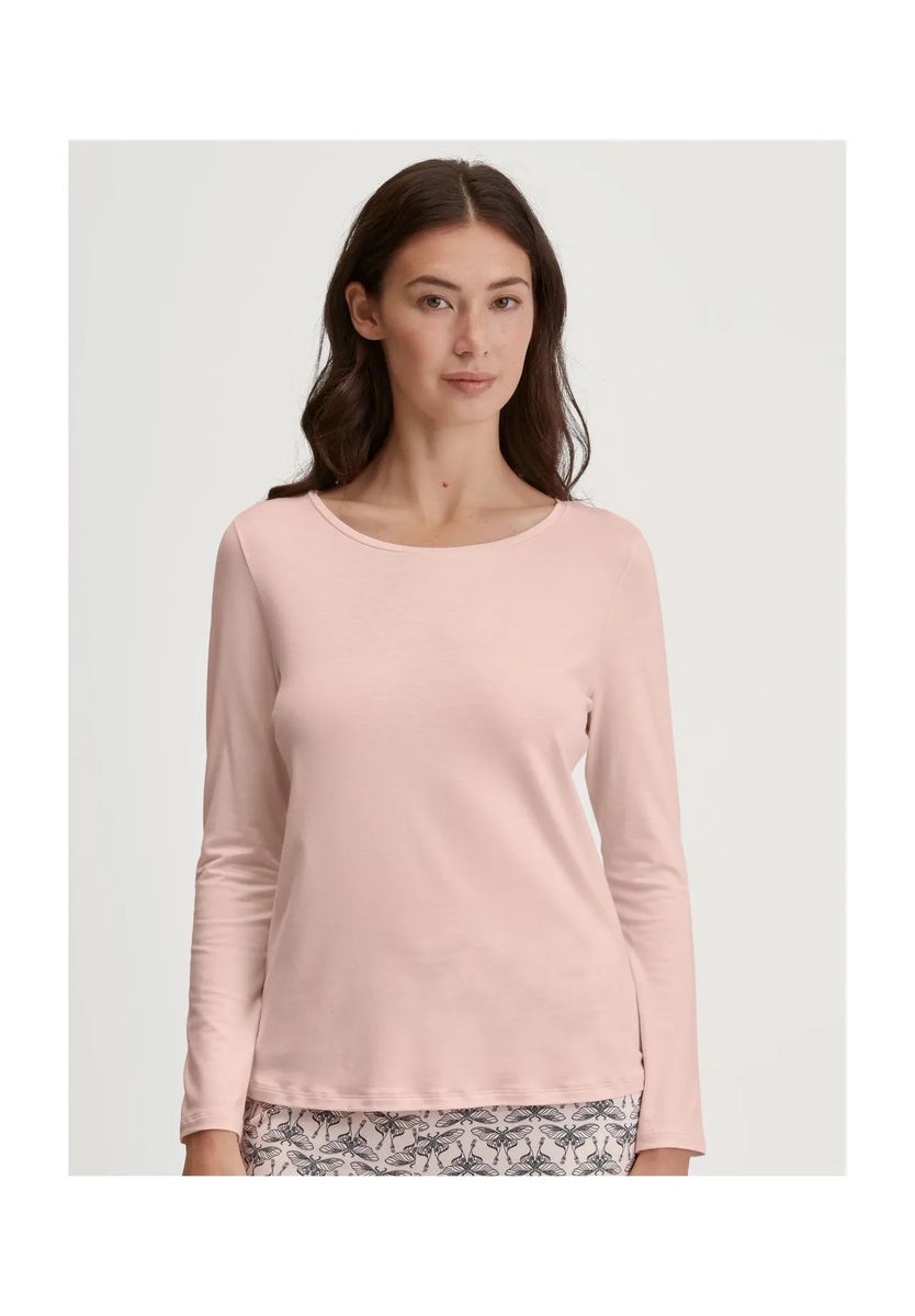 Langarm-Schlafshirt aus Seide-Modal-Mix
