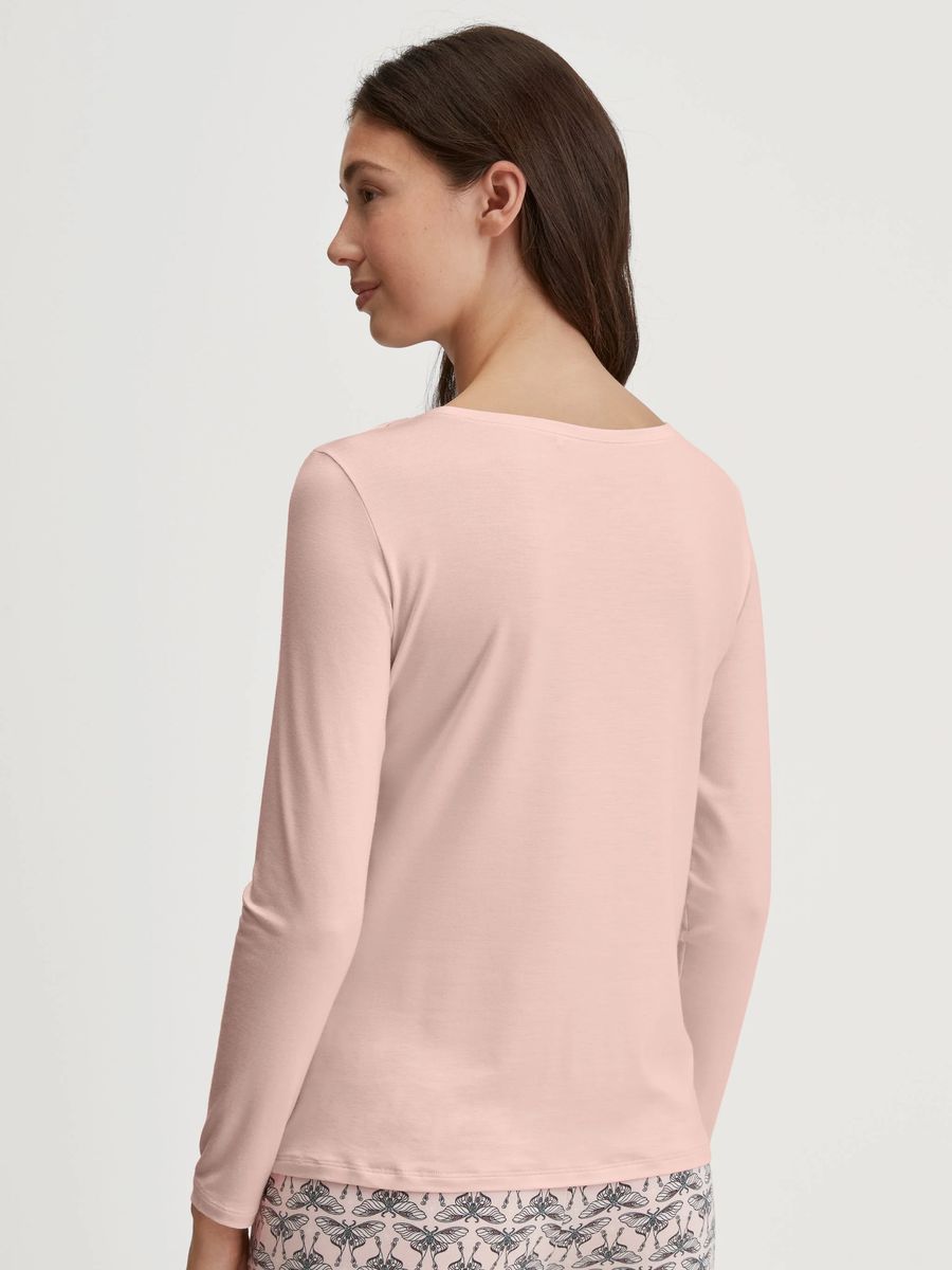 Langarm-Schlafshirt aus Seide-Modal-Mix