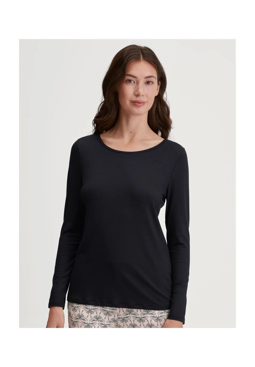 Langarm-Schlafshirt aus Modal und Seide