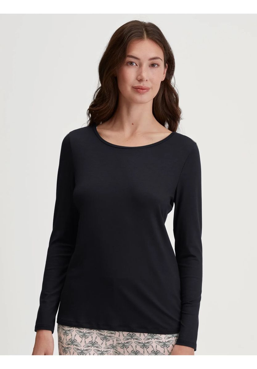 Langarm-Schlafshirt aus Modal und Seide