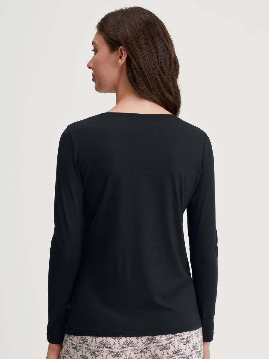 Langarm-Schlafshirt aus Modal und Seide