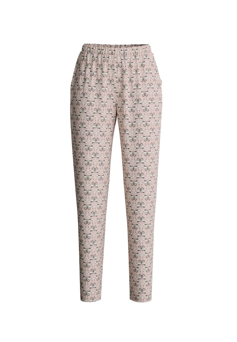 Zarte Loungehose mit Schmetterlingsprint