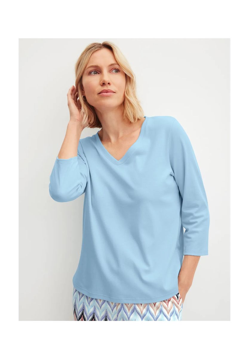 Pyjama-Oberteil mit V-Ausschnitt und 3/4-Arm