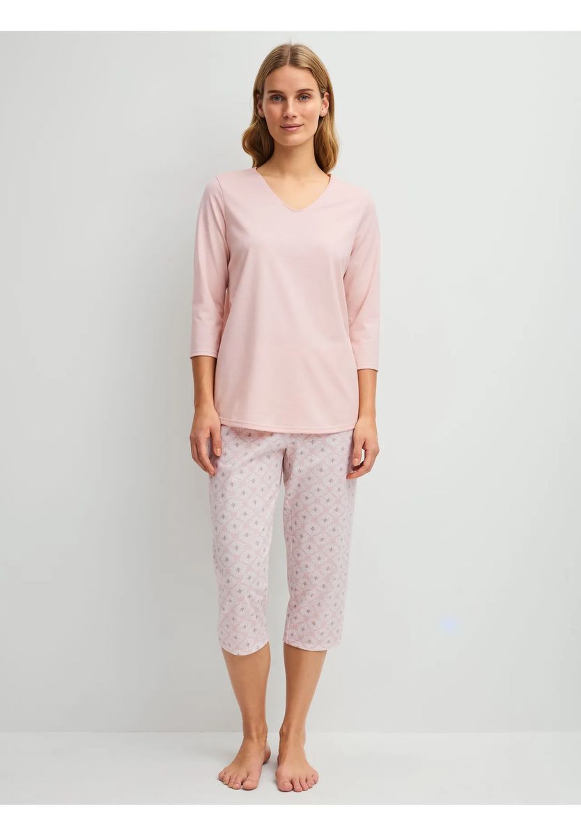 Florales Capri-Pyjama-Set