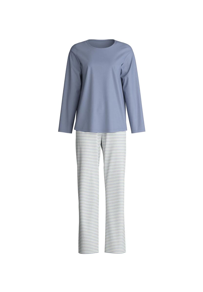 Klassisches Langarm-Pyjama-Set aus Baumwolle