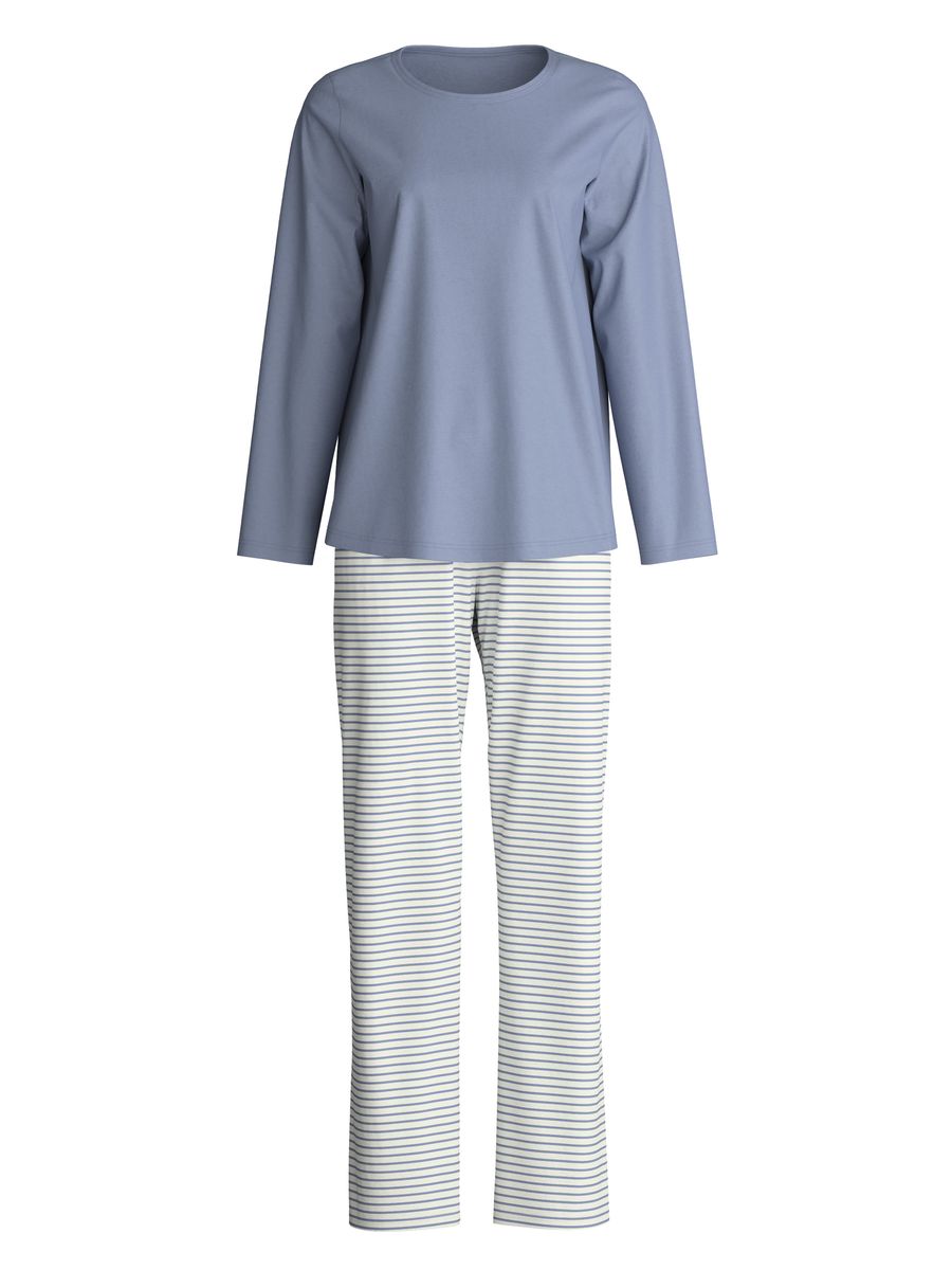 Klassisches Langarm-Pyjama-Set aus Baumwolle