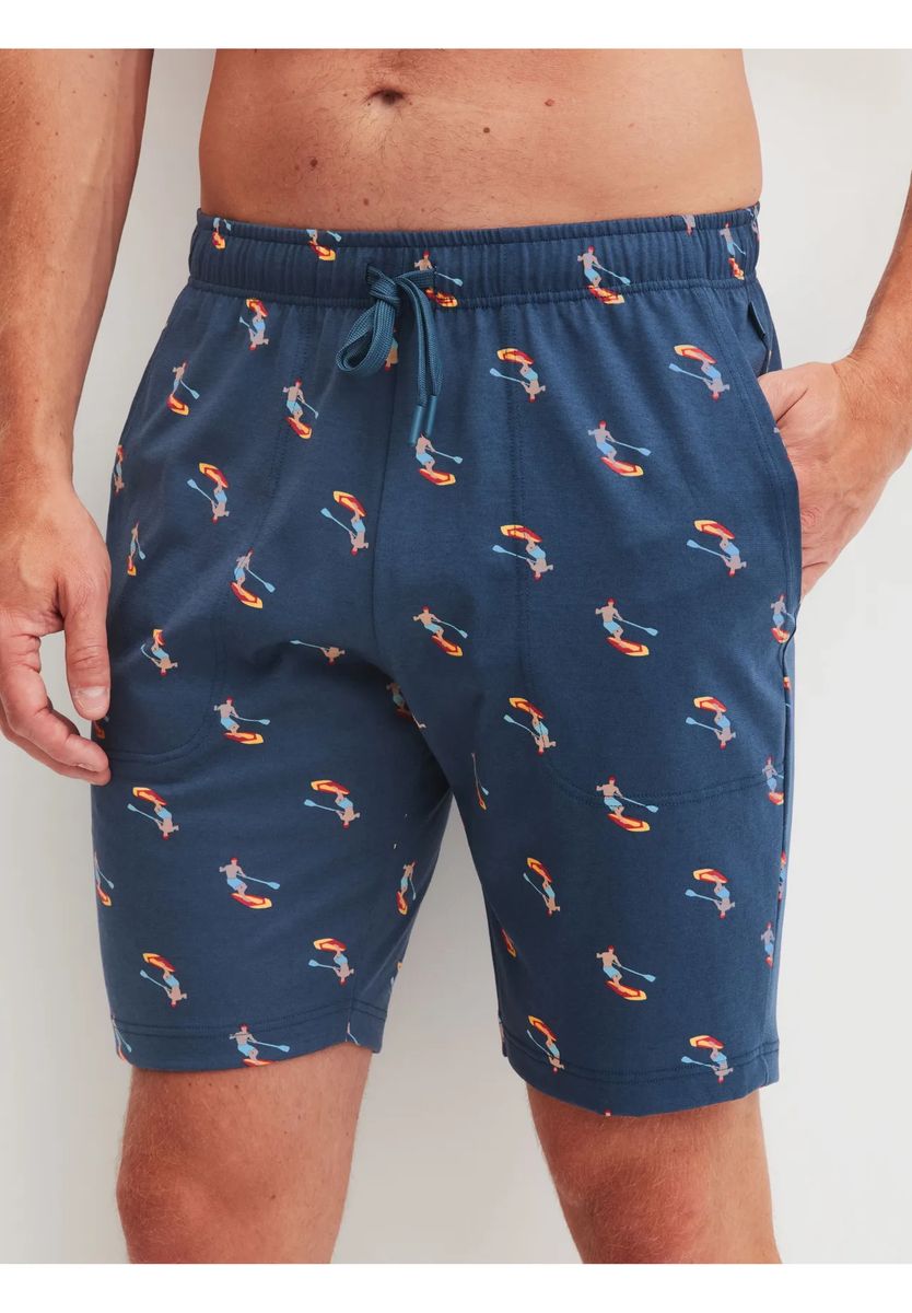 Schlafshorts mit Stand-Up-Paddling Print