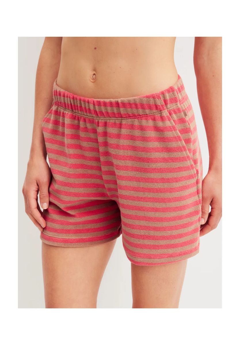 Gestreifte Lounge-Shorts mit Gummibund