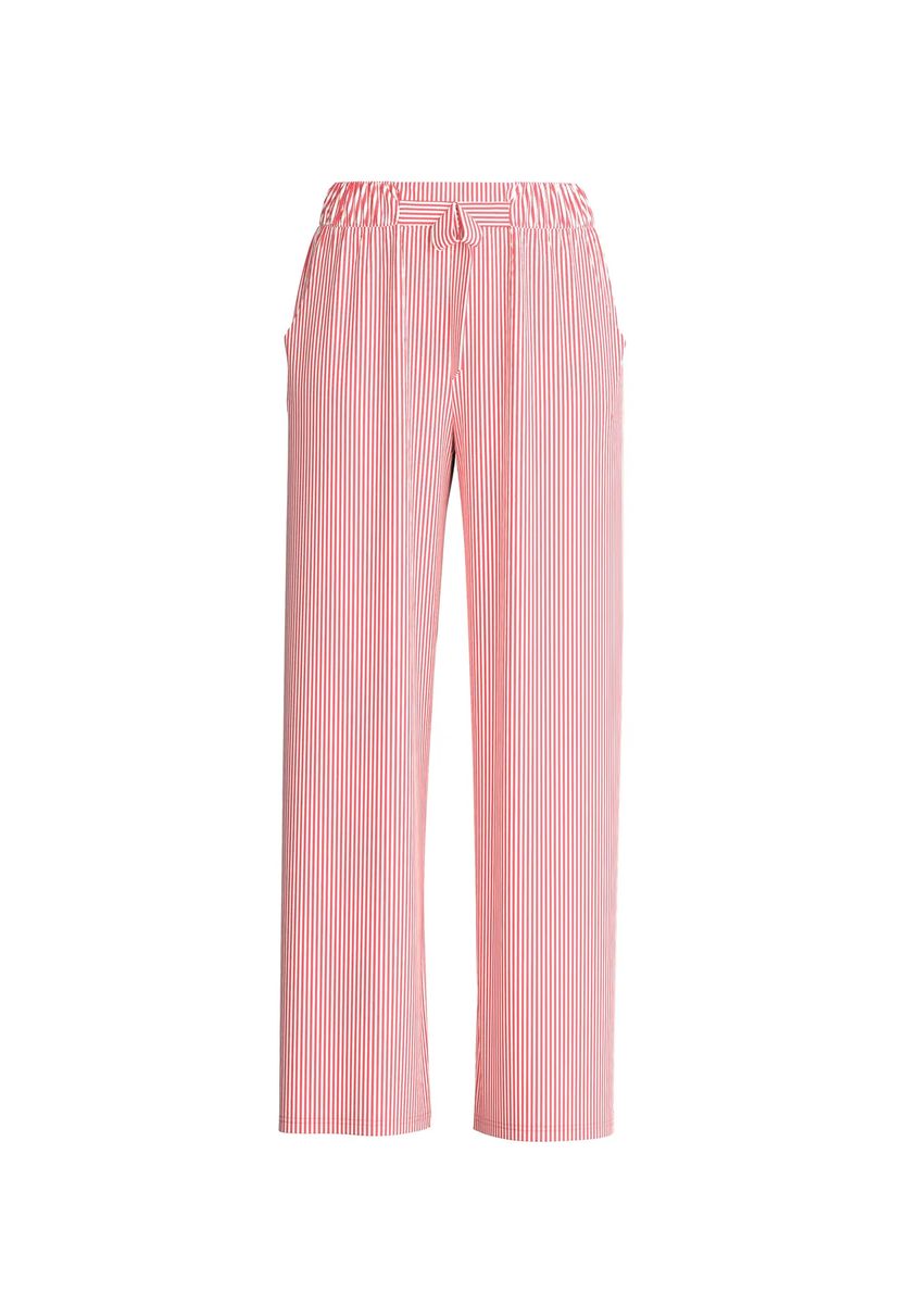 Gestreifte Loungewear-Hose mit weitem Bein