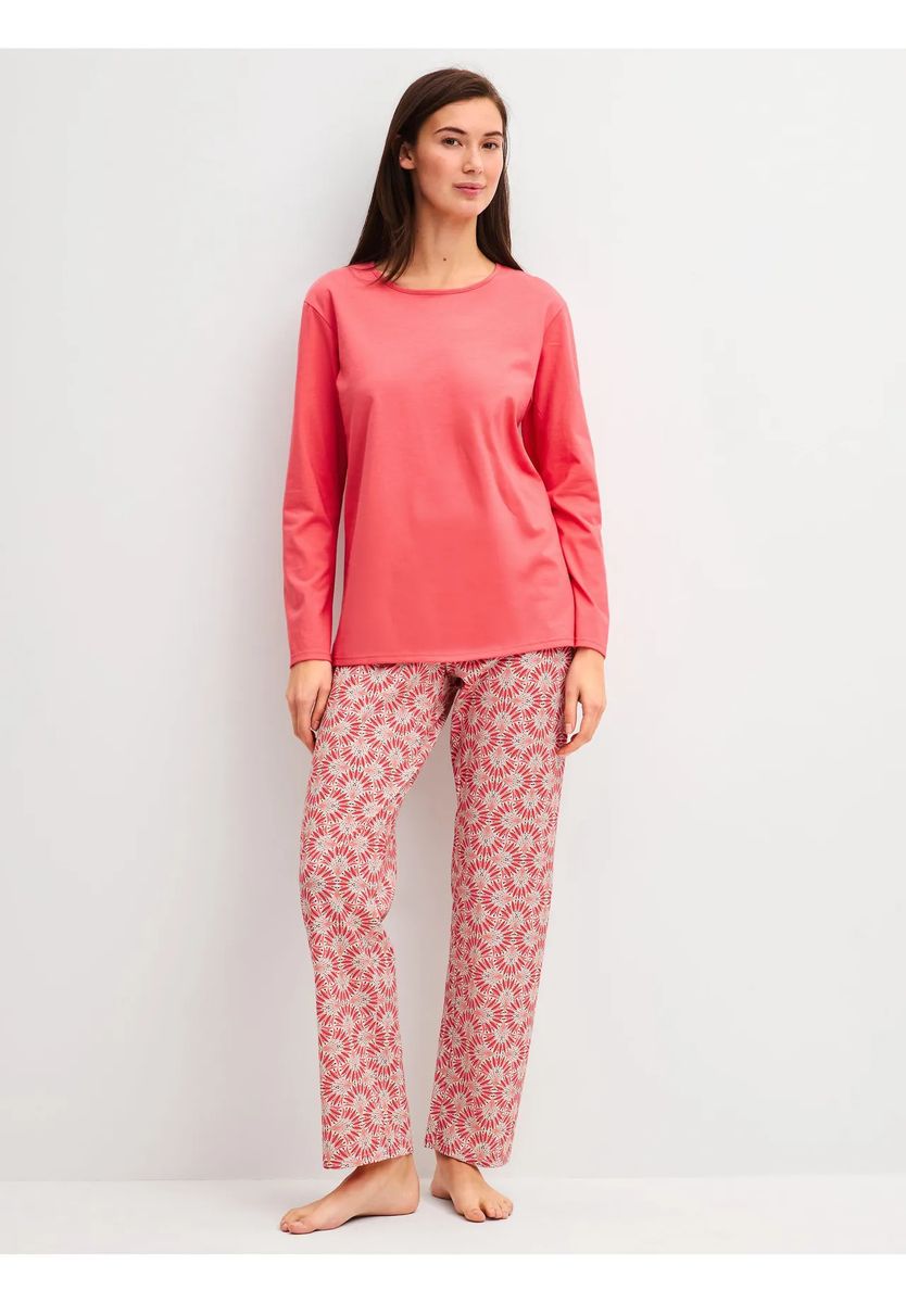Langärmeliges Baumwoll-Pyjama-Set