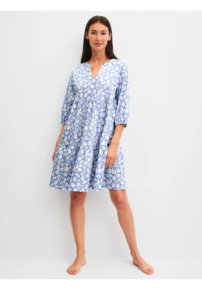 Gestuftes Sleepshirt mit Muschelprint