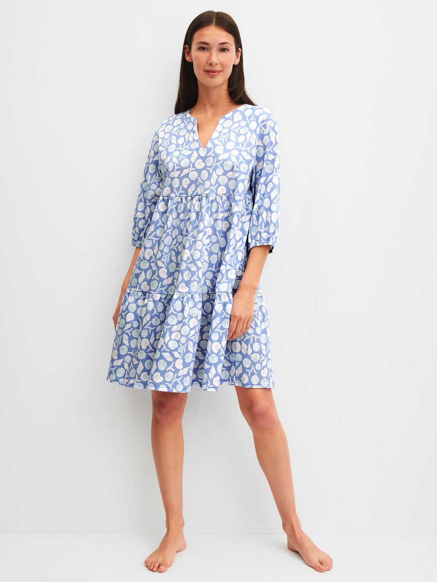 Gestuftes Sleepshirt mit Muschelprint