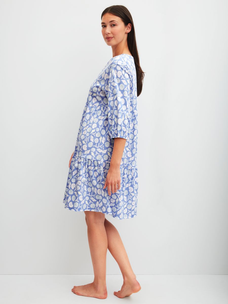 Gestuftes Sleepshirt mit Muschelprint