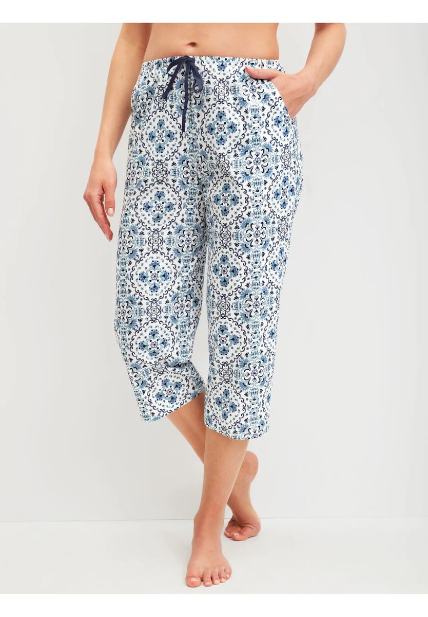 Paisley-Print 3/4 Loungehose