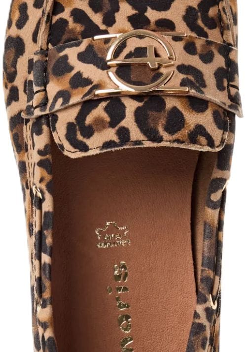 Loafer aus Leder mit Leopardenmuster und Schnalle