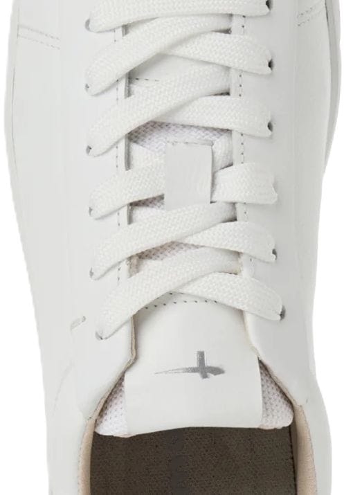 Weißer Leder-Schnür-Fashion-Sneaker