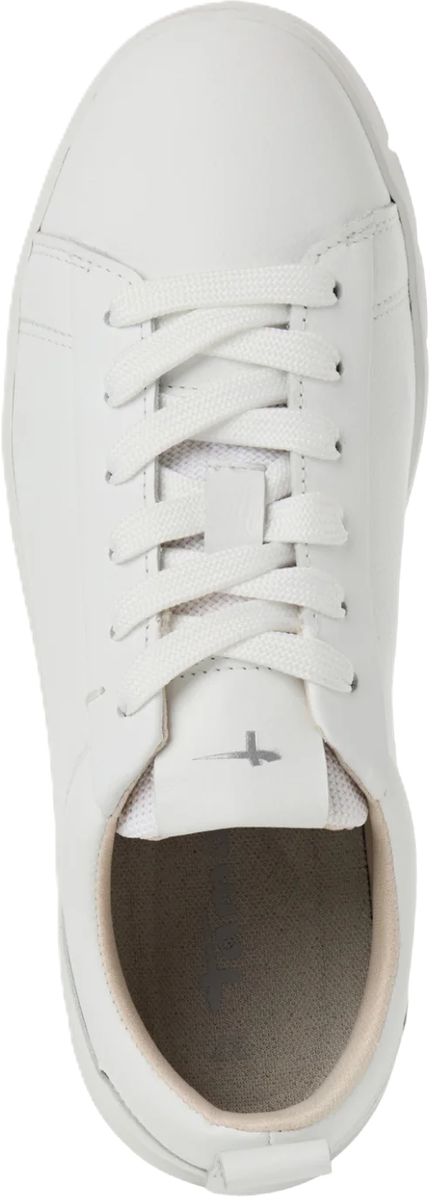 Weißer Leder-Schnür-Fashion-Sneaker