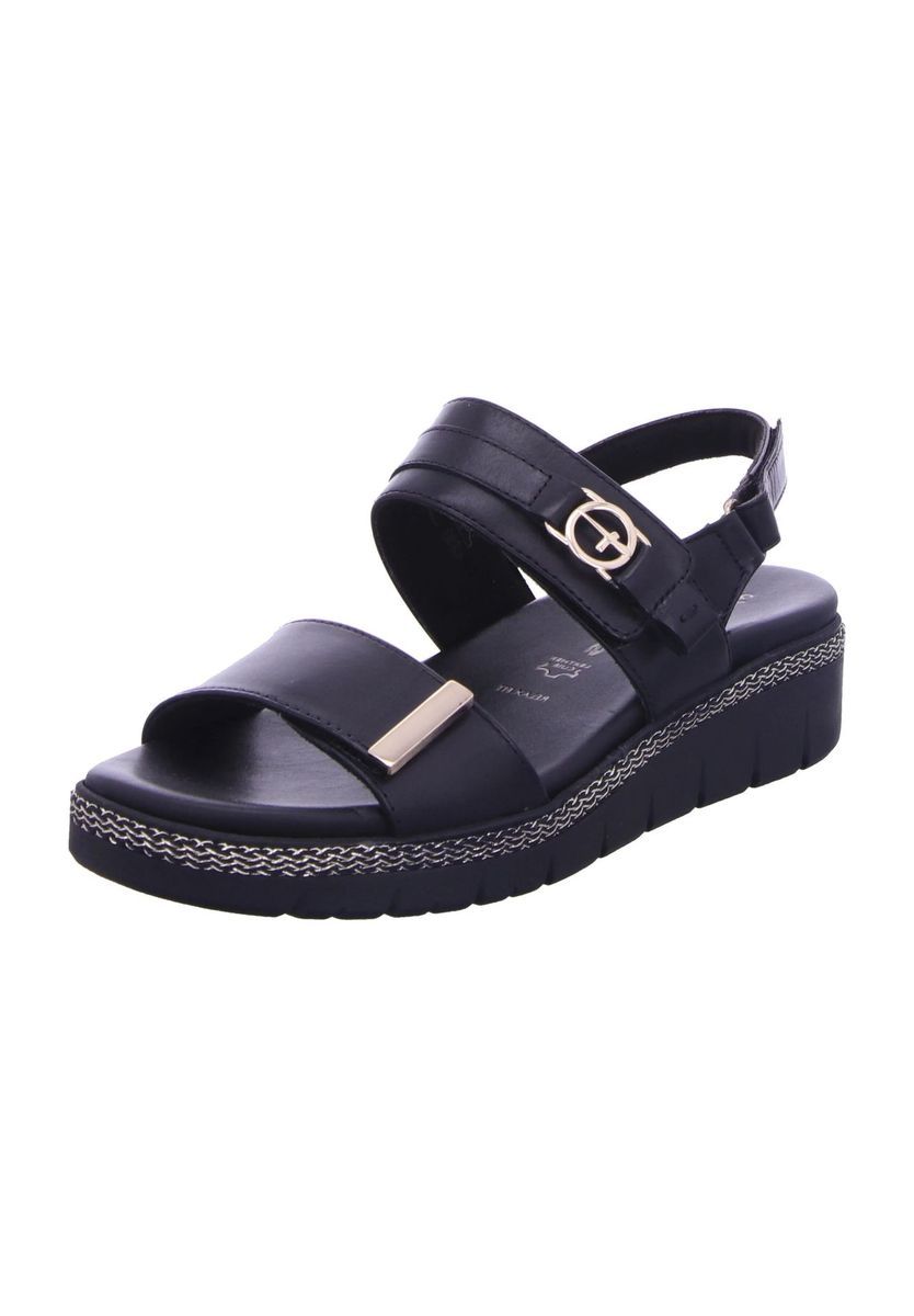 Verstellbare Leder Plateausandalen mit Schnalle