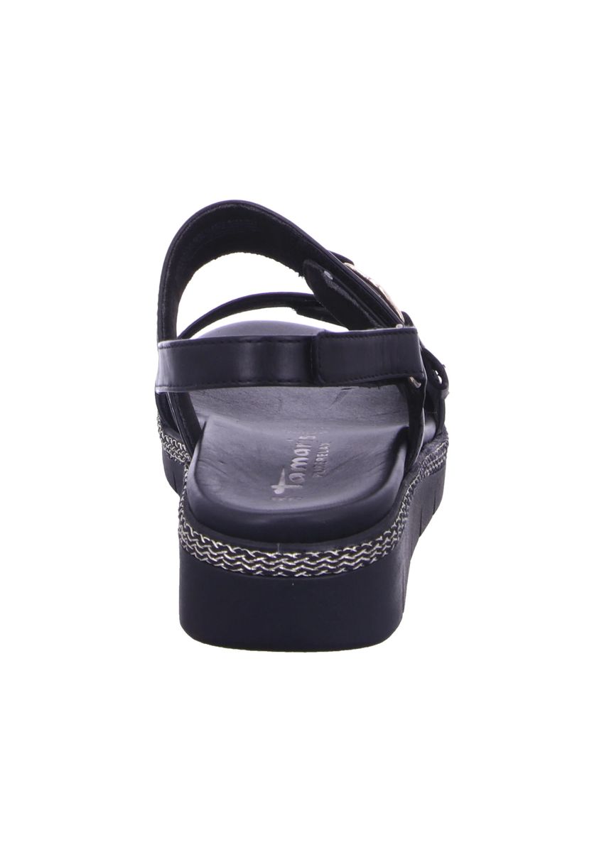 Verstellbare Leder Plateausandalen mit Schnalle
