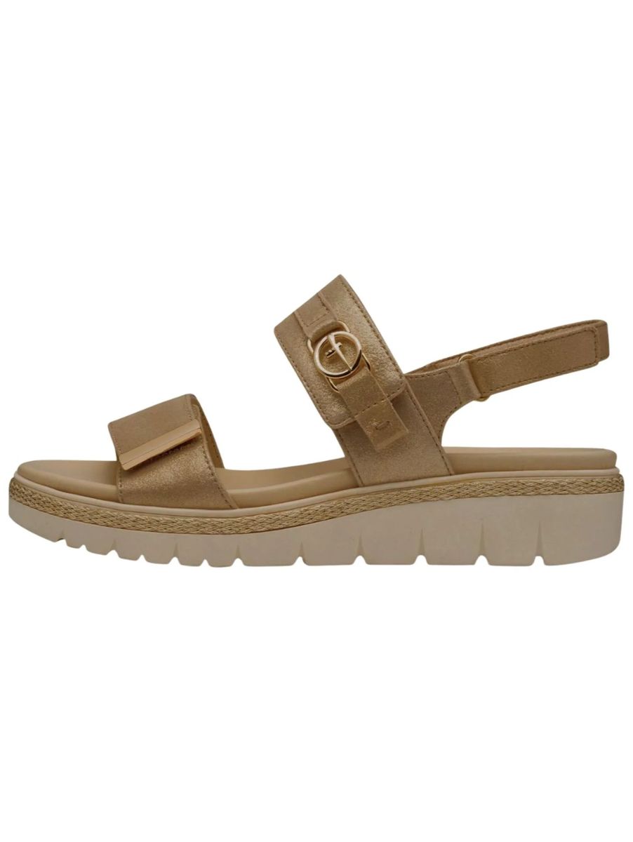 Tamaris Sandalen, Klettverschluss, für Damen, gold, 38
